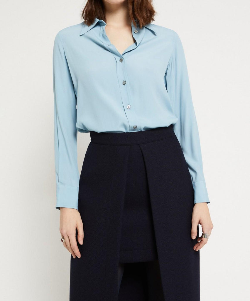 Camicia in misto seta Celeste DC5189 CELESTE OTTO D'AME 