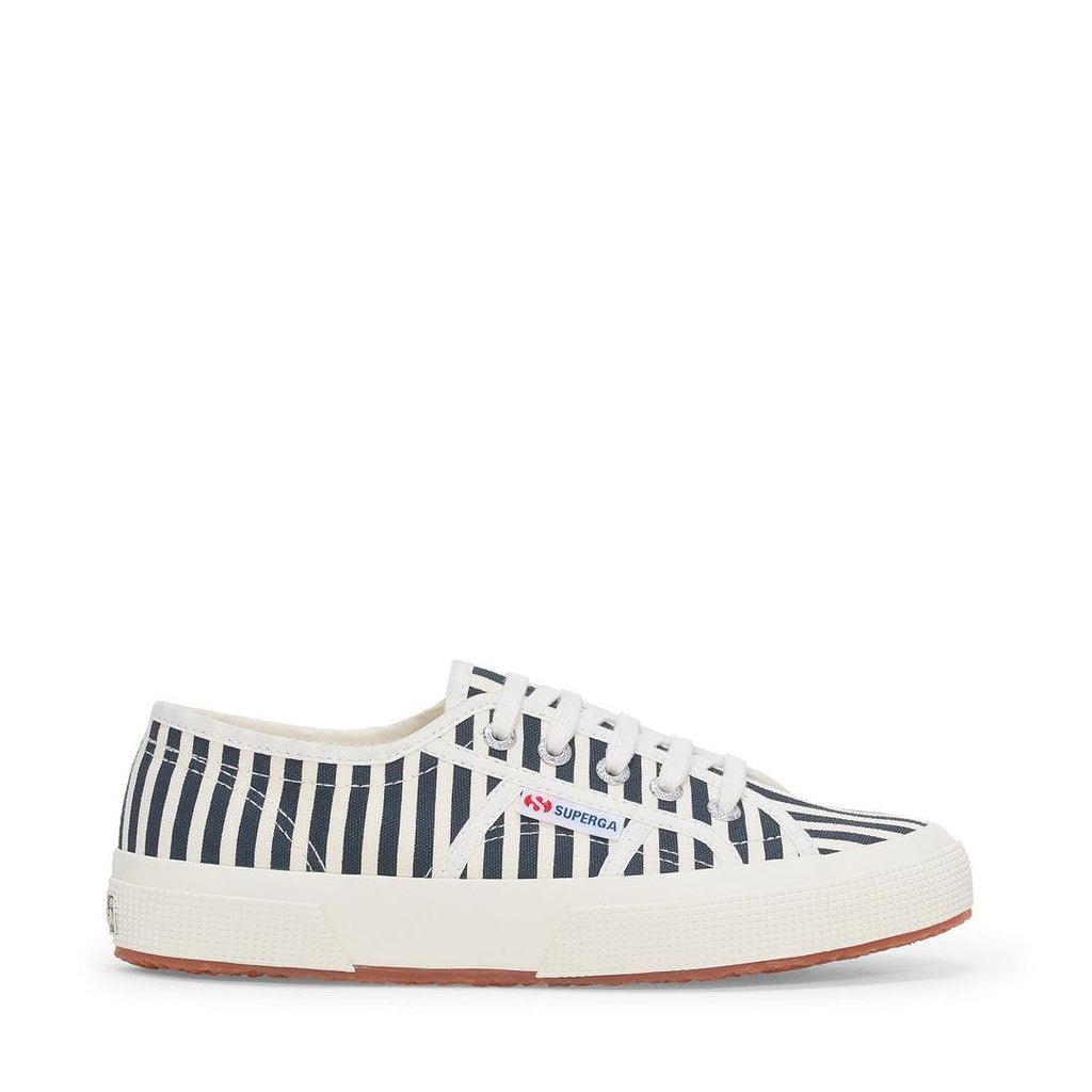 Superga 2750 stripes print white navy 2740STRIPESPRINT WHITE NAVY SUPERGA 