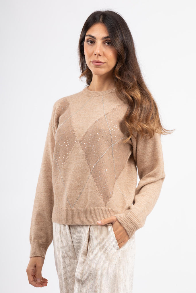 Maglia in lana seta cashmere lurex S99391F07 9283H 46H PESERICO 