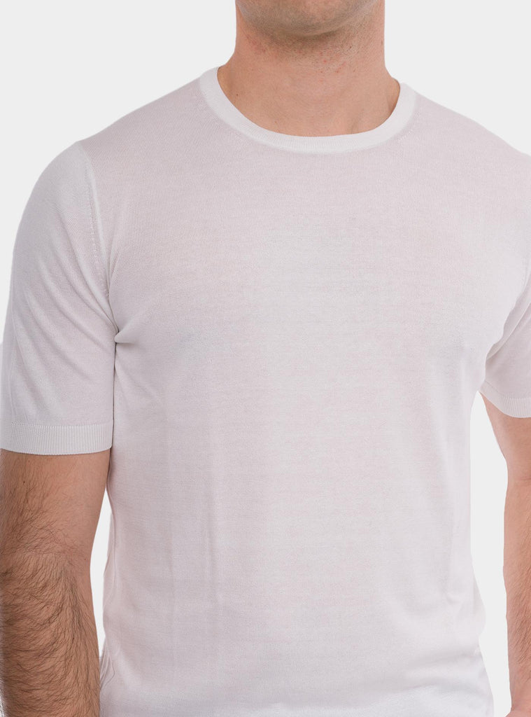 T-shirt in uomo in seta bianco 43112/23503 005 GRAN SASSO 