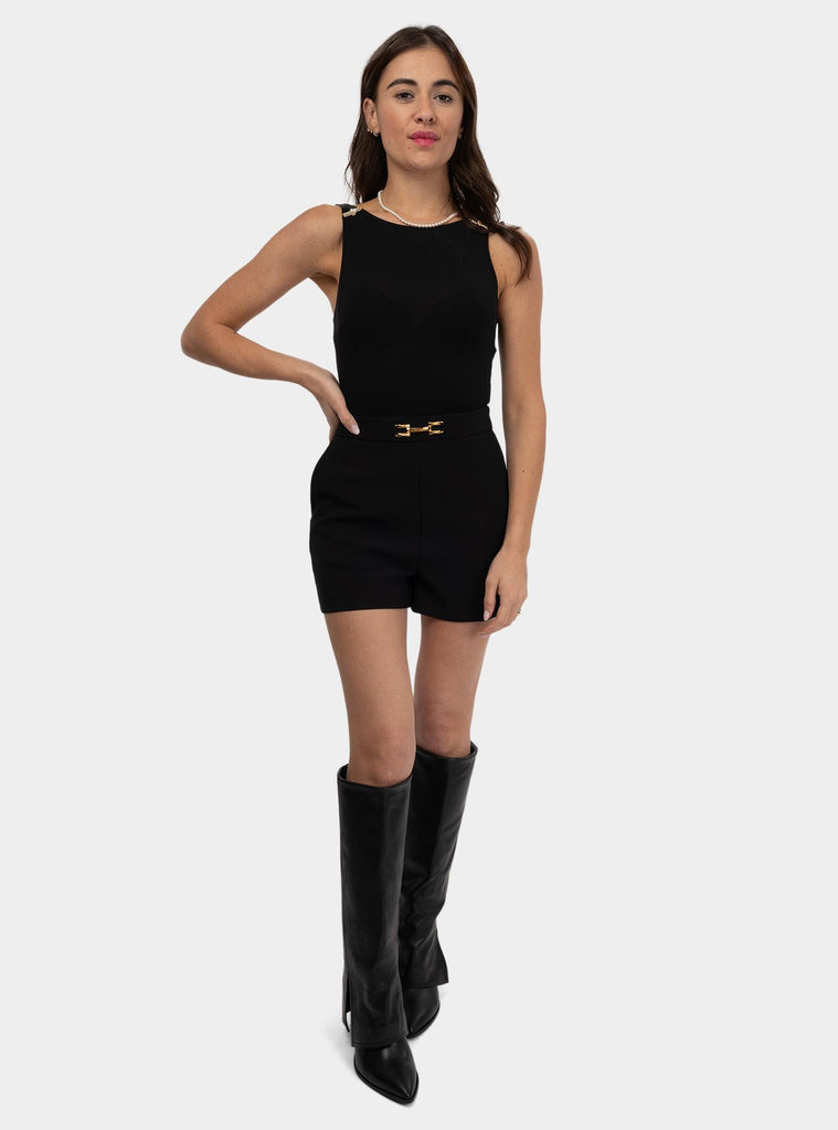 Body in jersey con dettagli gioiello Nero BO03552E2 110NERO ELISABETTA FRANCHI 