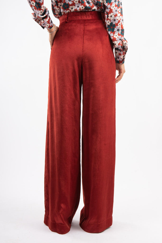 Pantalone a campana in velluto a coste Terra AW25208T060 TERRA NIU 