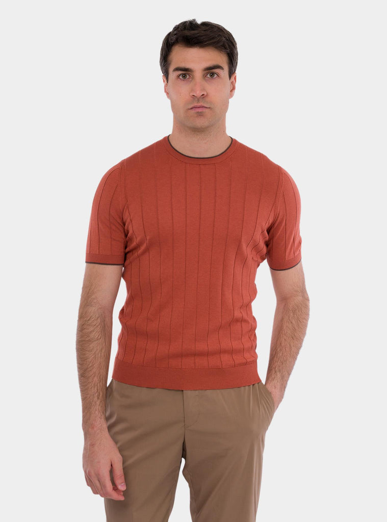 T-shirt uomo in seta arancio 43116/23510 375 GRAN SASSO 