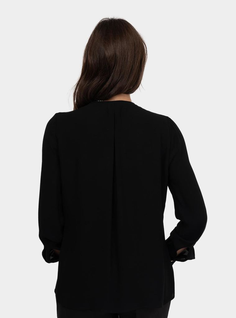 Blusa in georgette con lacci Nero CA00351E2 110NERO ELISABETTA FRANCHI 