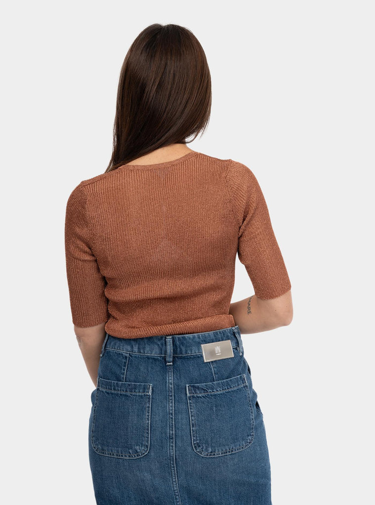 T-shirt laminato a coste Bronzo 51-K02 2 UNIVERSEL 