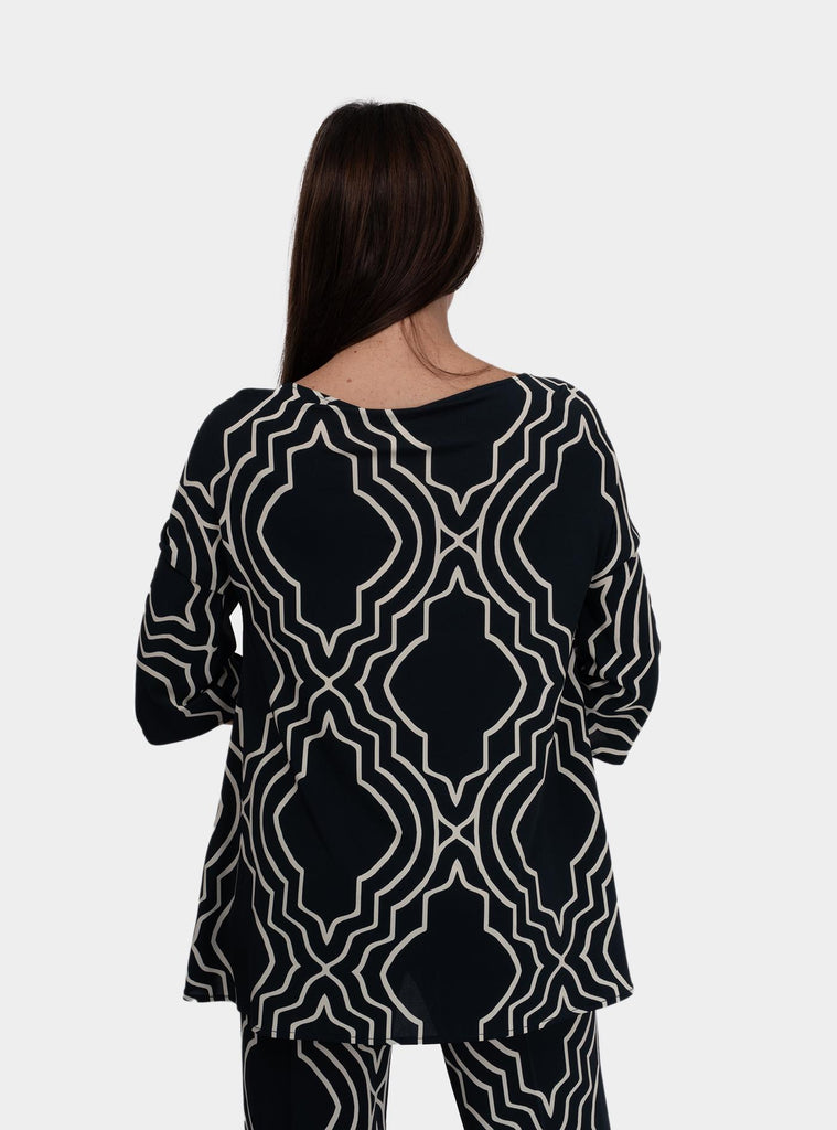 Blusa over manica 3/4 printed FF0042-0131 019 1ONE 