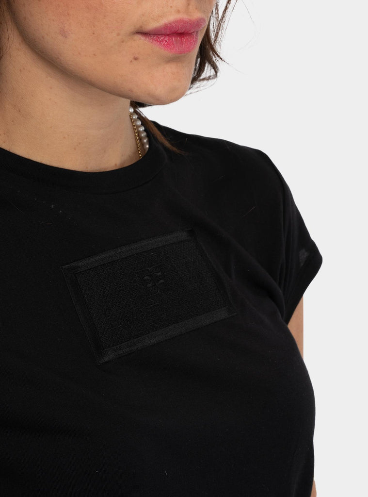 T-shirt in jersey con ricamo Nero MA00451E2 110 NERO ELISABETTA FRANCHI 