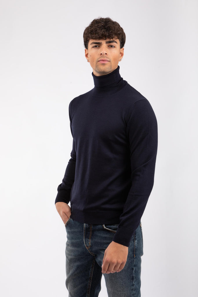 Maglia uomo a collo alto Blu notte 55157/14290 598 GRAN SASSO 