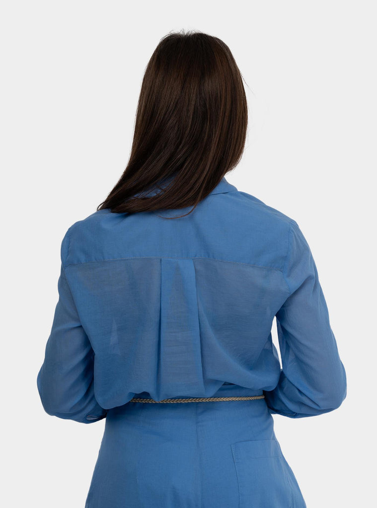 Camicia con fondo stondato Celeste SUMMER 1240IRIS HANAMI D'OR 