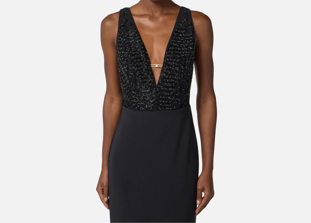 Abito Red Carpet in georgette e crepe con cristalli ABR2457E2 110 ELISABETTA FRANCHI 