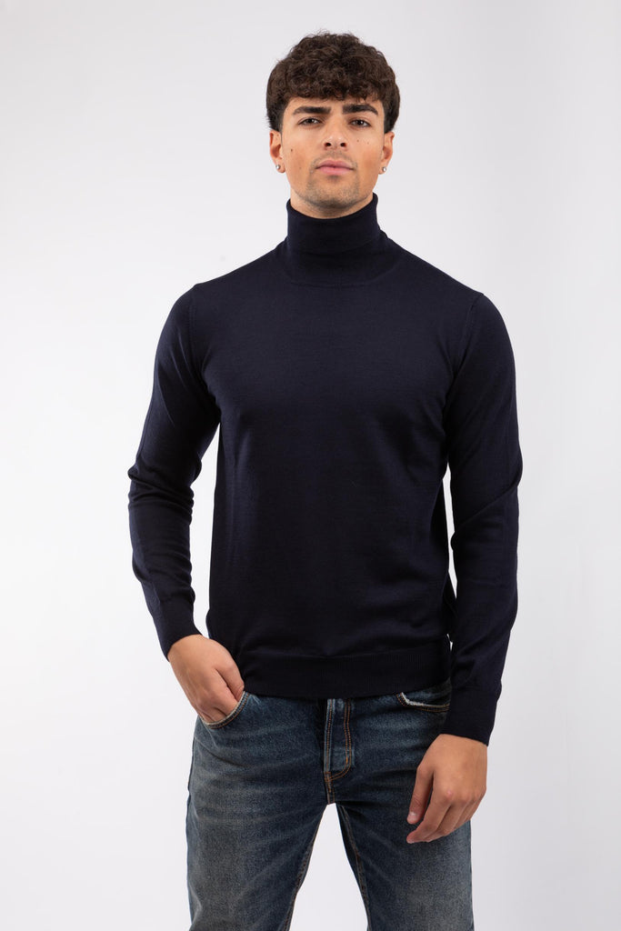 Maglia uomo a collo alto Blu notte 55157/14290 598 GRAN SASSO 