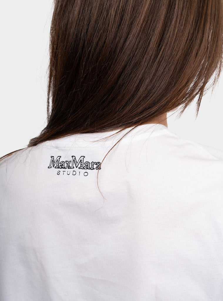 T-shirt con fiori Bianco AZZURRO 014 MAX MARA 