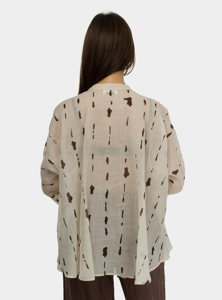 Camicia stampata con volant DC5137 LATTE OTTO D'AME 