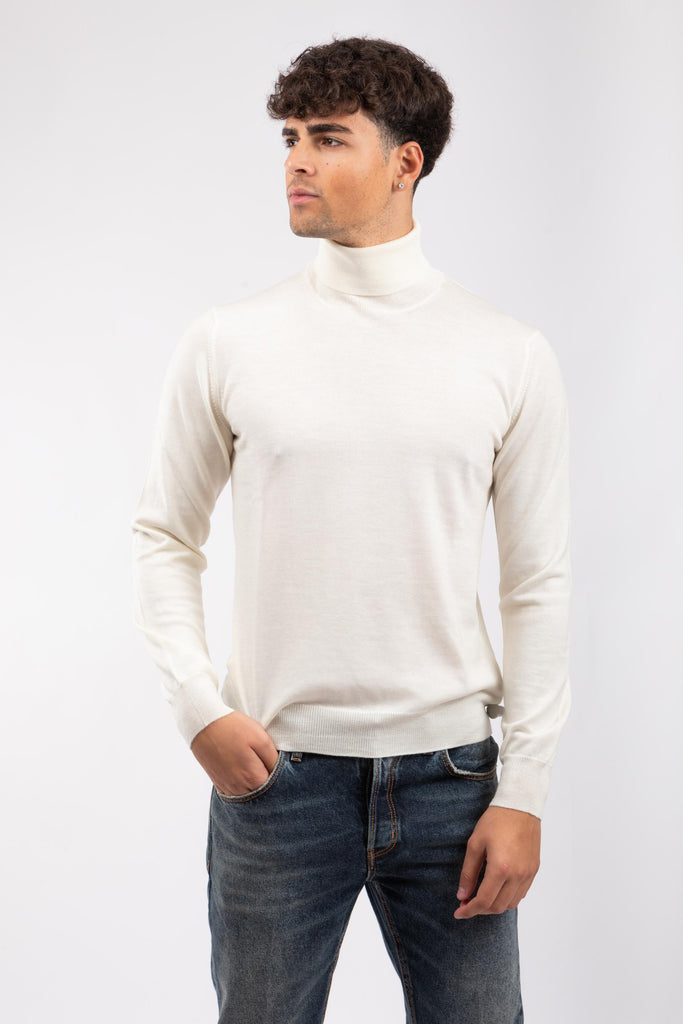 Maglia uomo a collo alto Panna 55157/14290 005 GRAN SASSO 