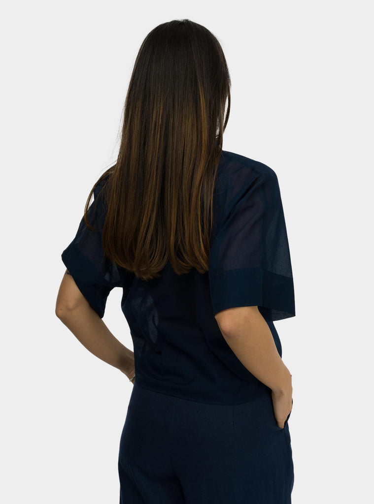 Camicia Kimono in cotone Blu SS25601T028 OCEANO NIU 