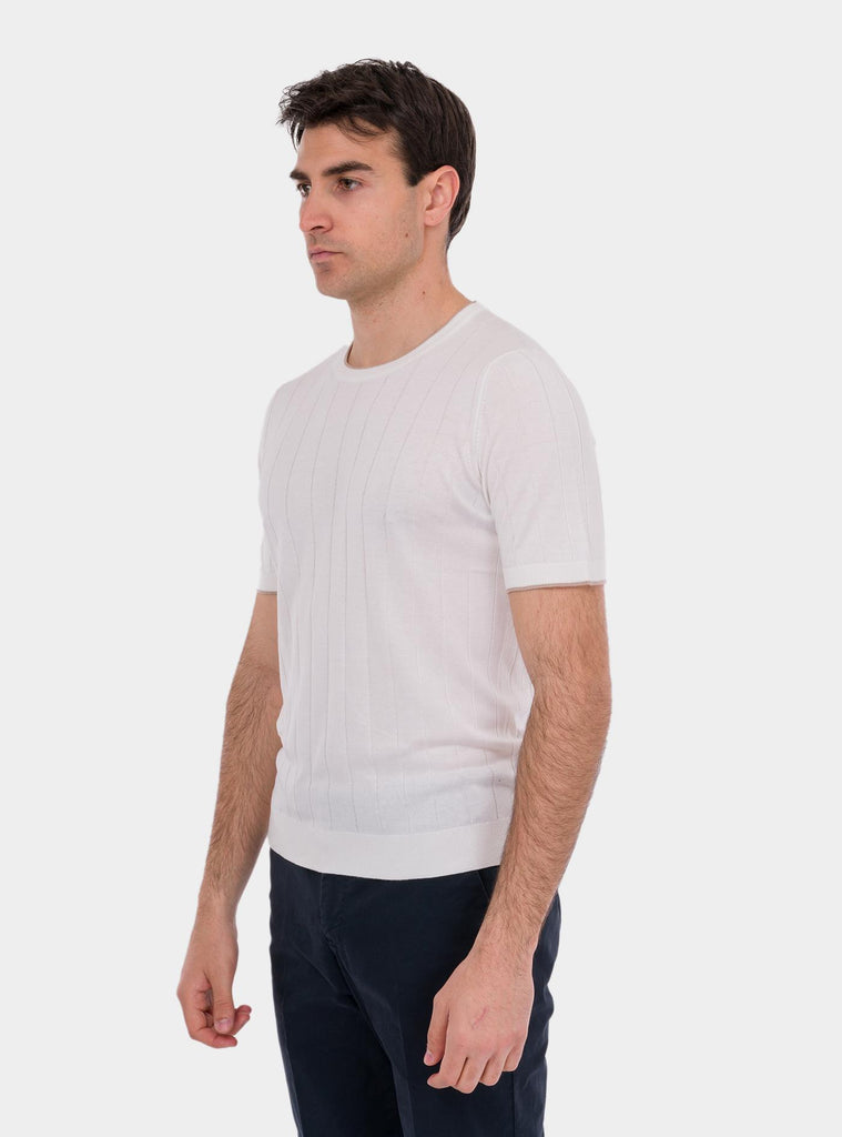 T-shirt uomo in pura seta bianco 43116/23510 005 GRAN SASSO 