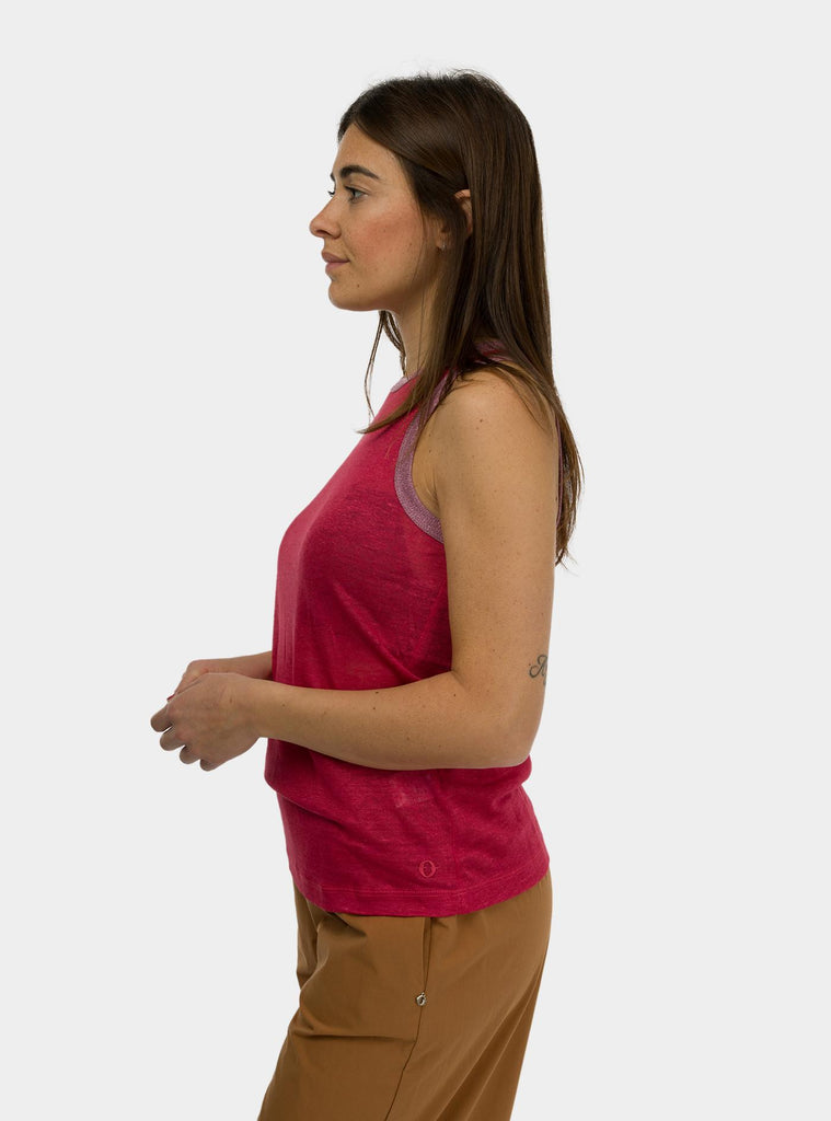 Canotta in lino DT9177 LAMPONE OTTO D'AME 