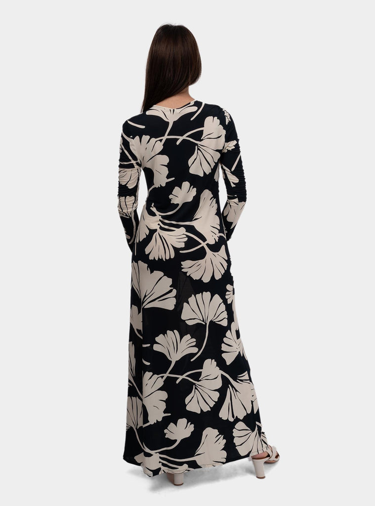 Abito lungo scollo a v printed FF0031-0125 019 1ONE 