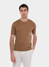 Men's biege silk t-shirt