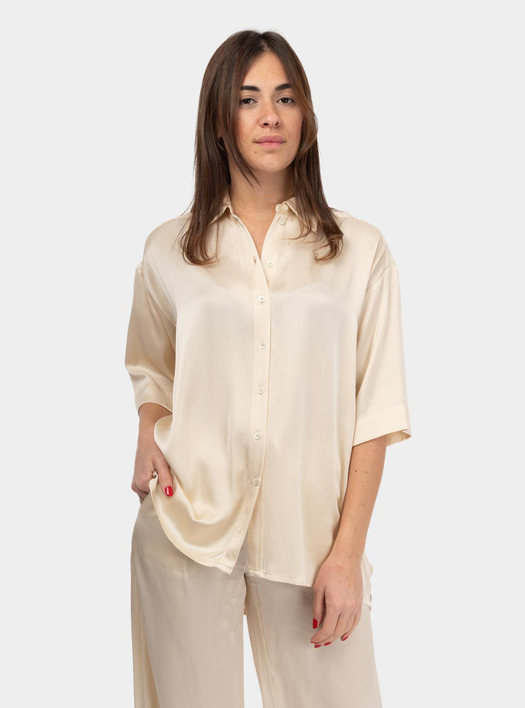 Camicia in viscosa fluida Panna DC5080 LATTE OTTO D'AME 