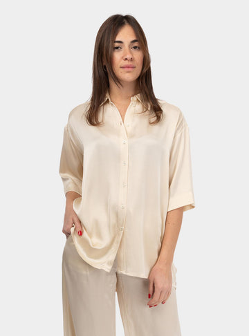 Camicia in viscosa fluida Panna DC5080 LATTE OTTO D'AME 
