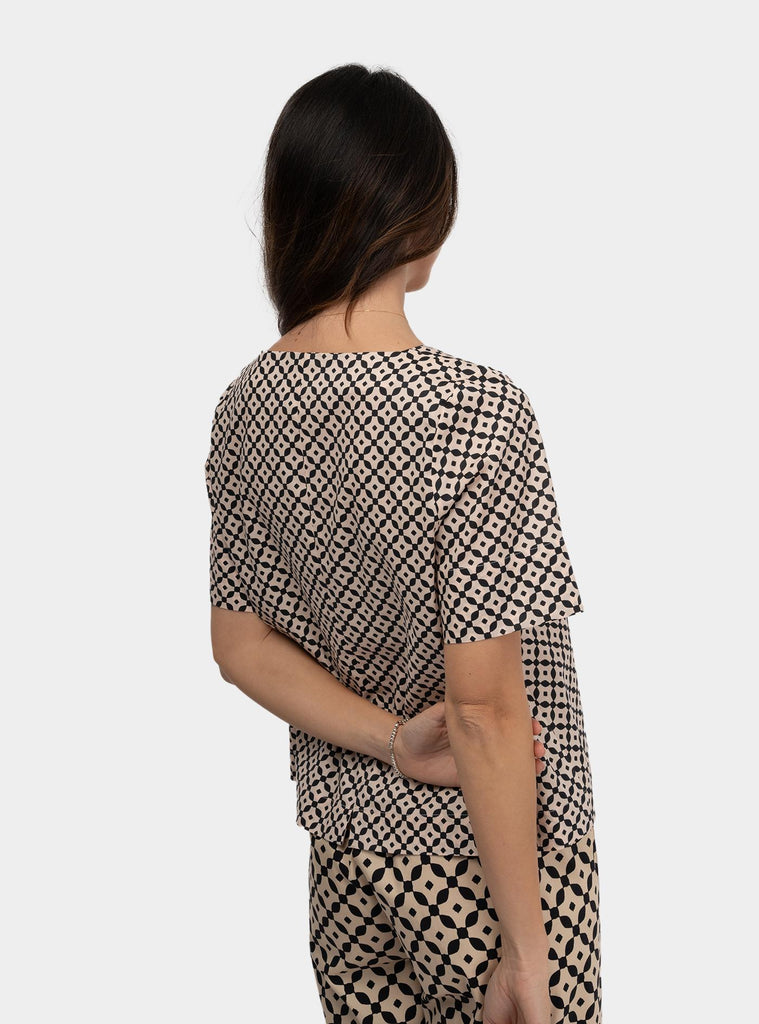 Camicia scatoletta fantasia Beige SS25606T029 RAIA NIU 