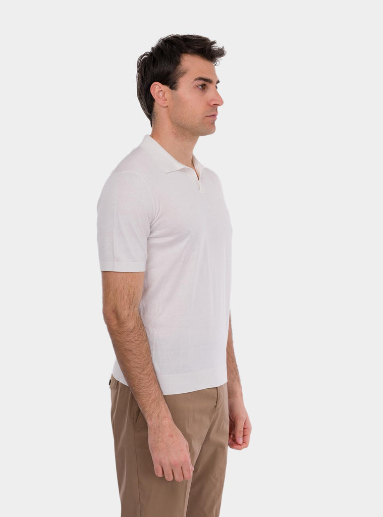 Polo uomo in seta bianco 43129/23503 005 GRAN SASSO 