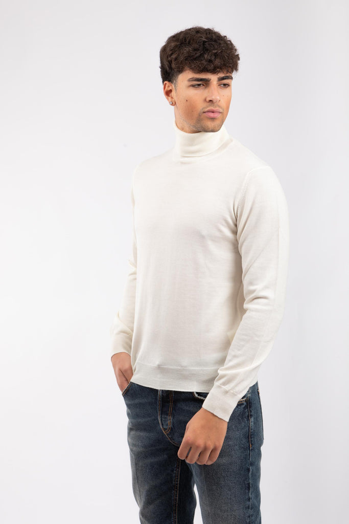 Maglia uomo a collo alto Panna 55157/14290 005 GRAN SASSO 