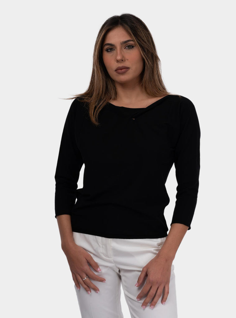 Maglia con intreccio Nero 50252/24352 099 GRAN SASSO 