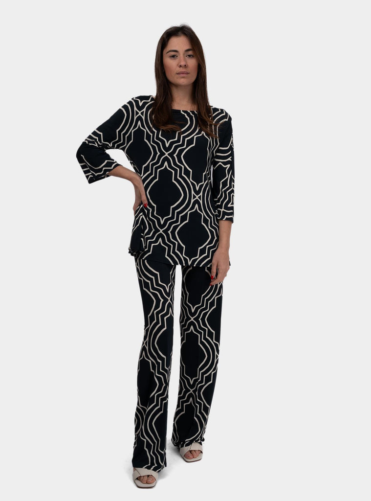 Pantalone donna a palazzo printed FF0046-0131 019 1ONE 