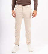 Cream Stretch Velvet Trousers