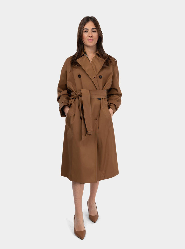 Trench in cotone antigoccia Marrone EBRIEN 002 MAX MARA 