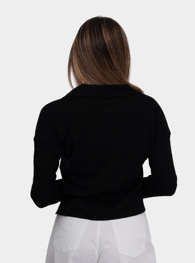 Polo donna a maniche lunghe nero 57288/14005 099 GRAN SASSO 