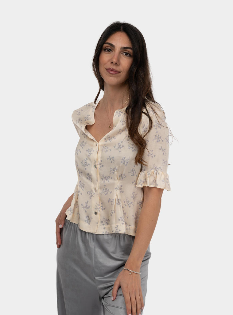 Camicia fantasia Panna 511D45055 01 BURRO CENERE ALESSIA SANTI 