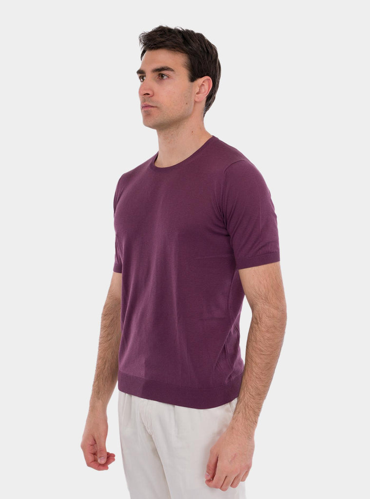 T-shirt in seta prugna 43112/23503 780 GRAN SASSO 