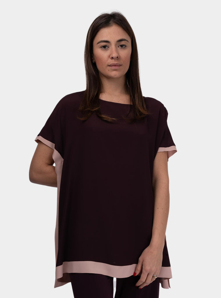Blusa manica ampia Prugna FF0008-0102B 445 1ONE 