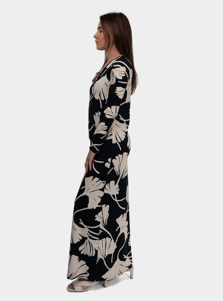 Abito lungo scollo a v printed FF0031-0125 019 1ONE 