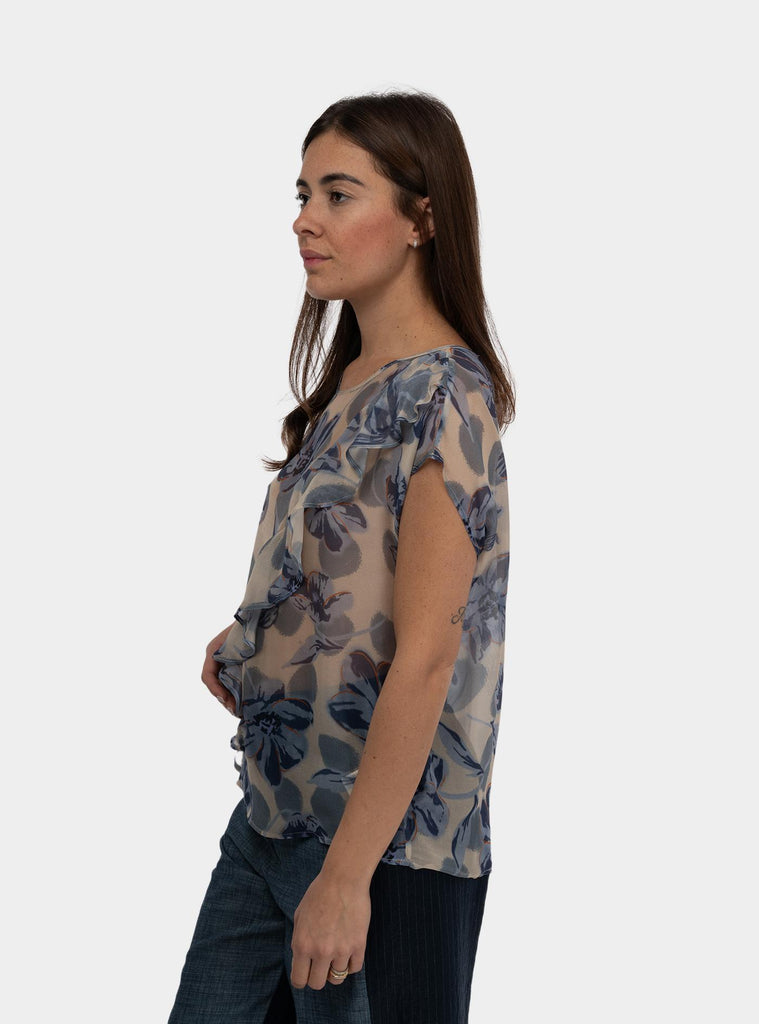 Blusa a fantasia in voile di seta Multicolor 511SD45080 519054-02 ALESSIA SANTI 