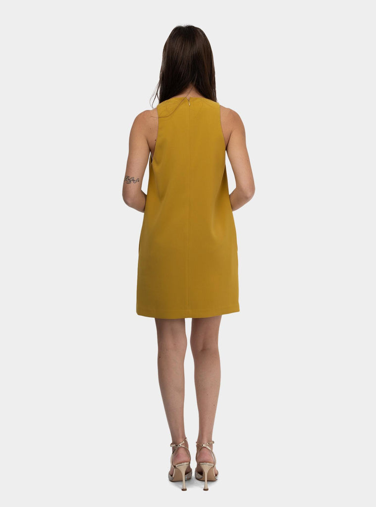 Abito in crêpe bicolore Senape AB72851E2 DJ4CURRY/QUARZO ELISABETTA FRANCHI 