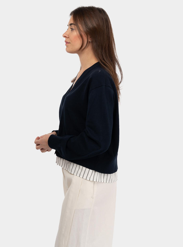 Cardigan in misto viscosa Blu DK8093 UNICA OTTO D'AME 