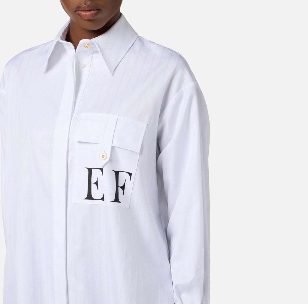 Camicia in popeline di cotone Bianco CA12156E2 100 ELISABETTA FRANCHI 