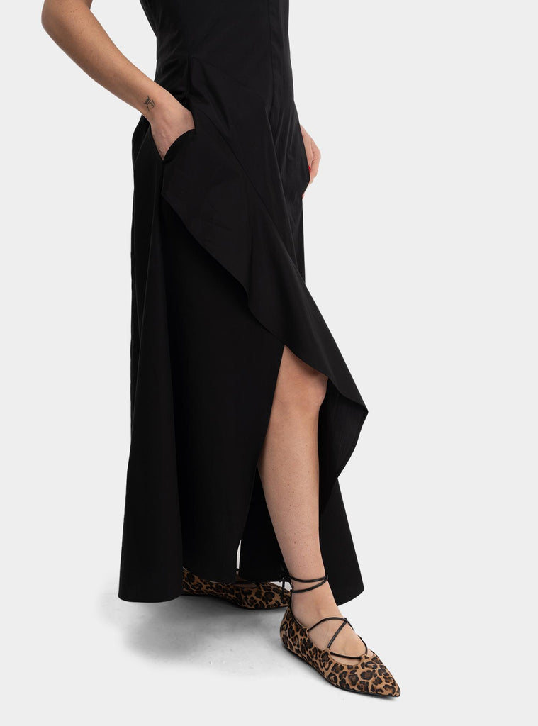 Abito chemisier con volant Nero KERAS 004 MAX MARA 