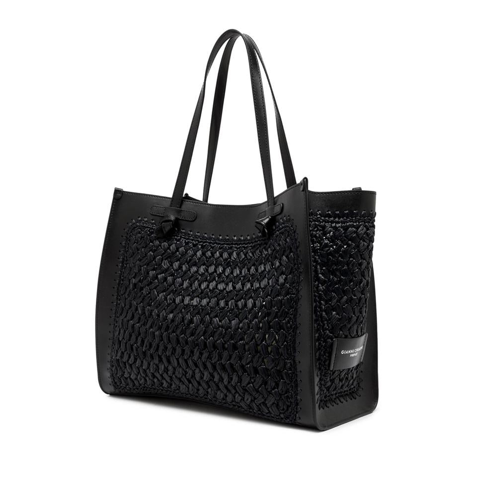 Borsa in tessuto e pelle Marcella Nero BS 11710 COMM TSCY NERO GIANNI CHIARINI 