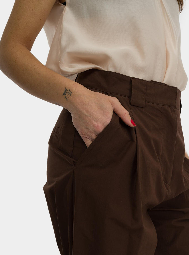 Pantalone in popeline Marrone DP9816 CIOCCOLATO OTTO D'AME 