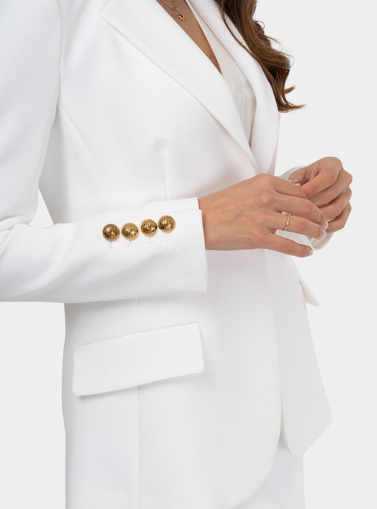 Tailleur monopetto in crêpe Bianco TP00151E2 360AVORIO ELISABETTA FRANCHI 