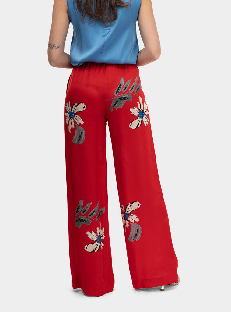 Pantalone fantasia in viscosa Rosso DP9788 RED OTTO D'AME 