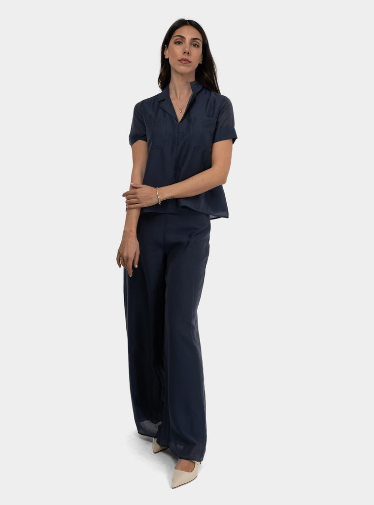 Pantalone lungo ampio 511SD25009 MEZZANOTTE ALESSIA SANTI 