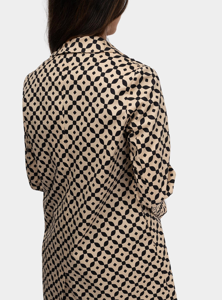 Spolverino in cotone con stampa geometrica Beige SS25309T00K PRAIA NIU 