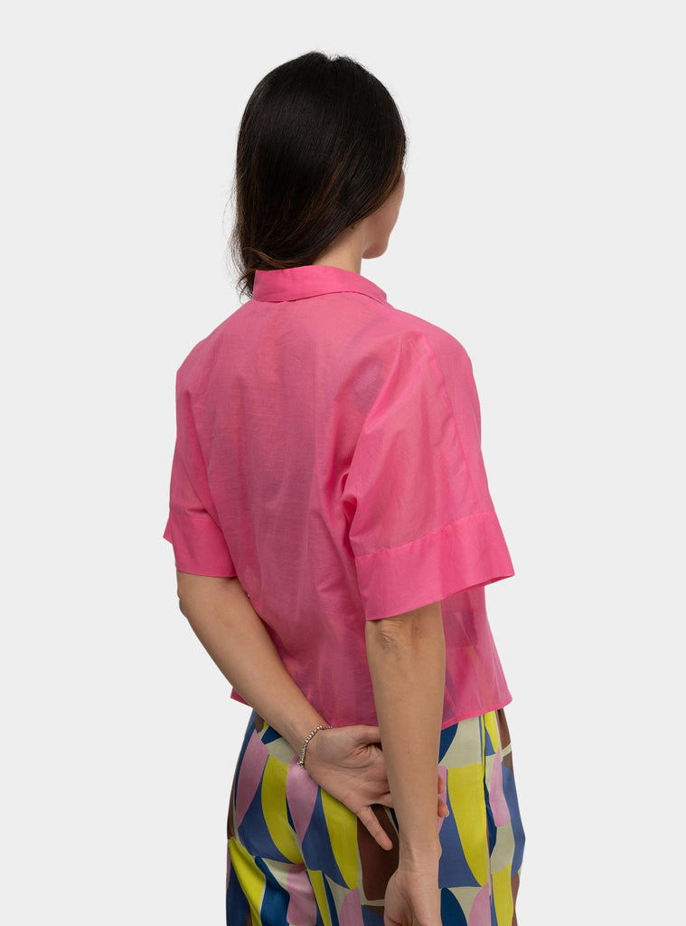 Camicia kimono in cotone Rosa SS25601T028 GOIABA NIU 