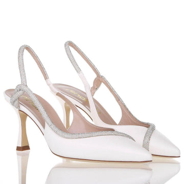 Décolleté slingback MYA 70 con strass 35121 0M9/2 AVORIO NINALILOU 